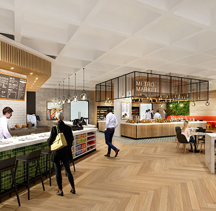 market/eating area